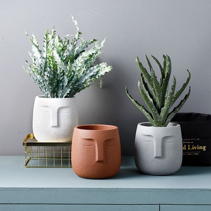 Visage Ceramic Planters