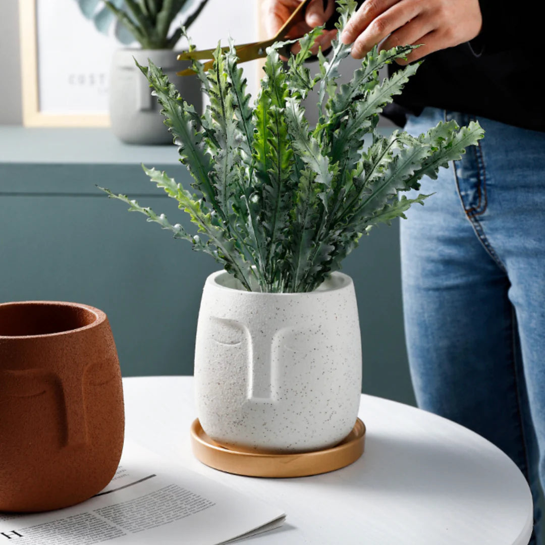 Visage Ceramic Planters