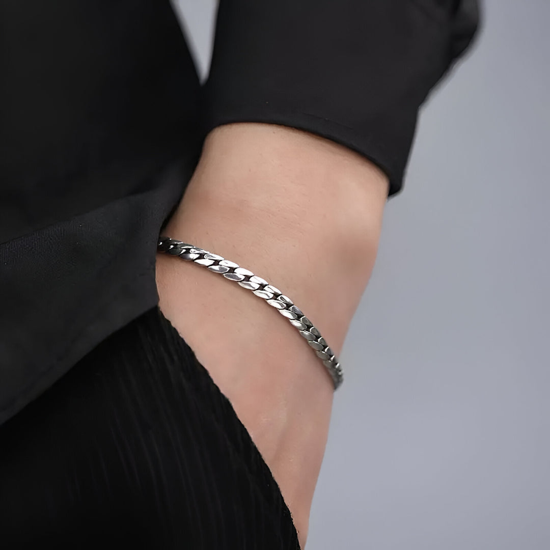 Chevron Sterling Silver Bracelet